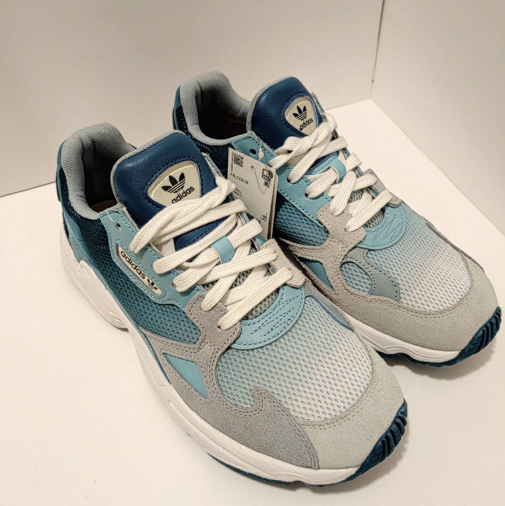 **SOLD**ADIDAS FALCON blue ombré teal sneakers